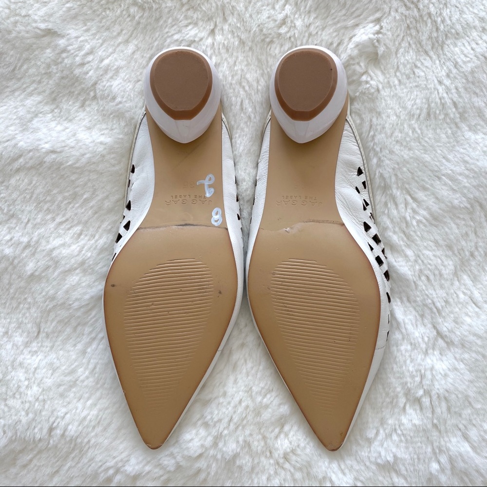 JAGGAR The Label Cage White Leather Heels - Picture 7 of 13